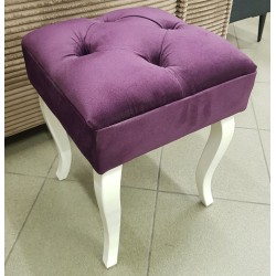 Pufas DZ14 35x35 su baltom medinėm kojom Violetinis J