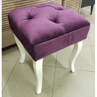 Pufas DZ14 35x35 su baltom medinėm kojom Violetinis J